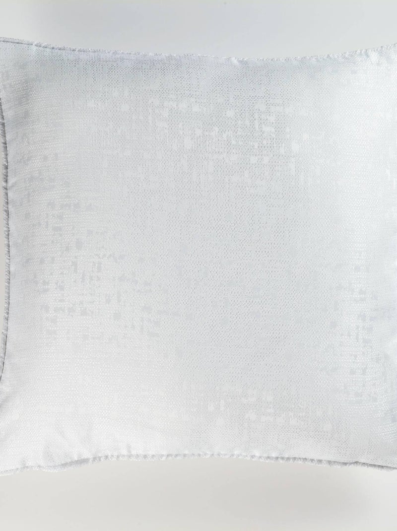 Coussin Passepoil polyester Collection Jacquard Adamo Blanc - Kiabi