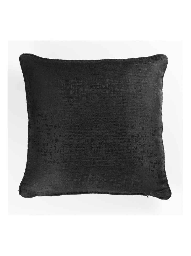 Coussin Passepoil polyester Collection Jacquard Adamo Noir - Kiabi