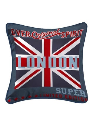 Coussin Passepoil polyester imprime Modele Londres 40 x 40 cm