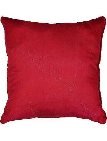 Coussin Passepoil polyester Shantung Scintille Rouge 40 x 40 cm