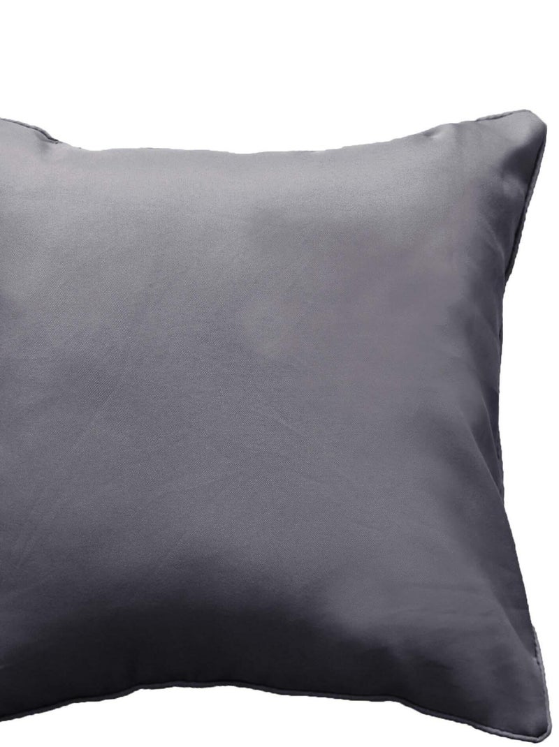 Coussin Passepoil uni Essentiel Top couleur Gris foncé - Kiabi