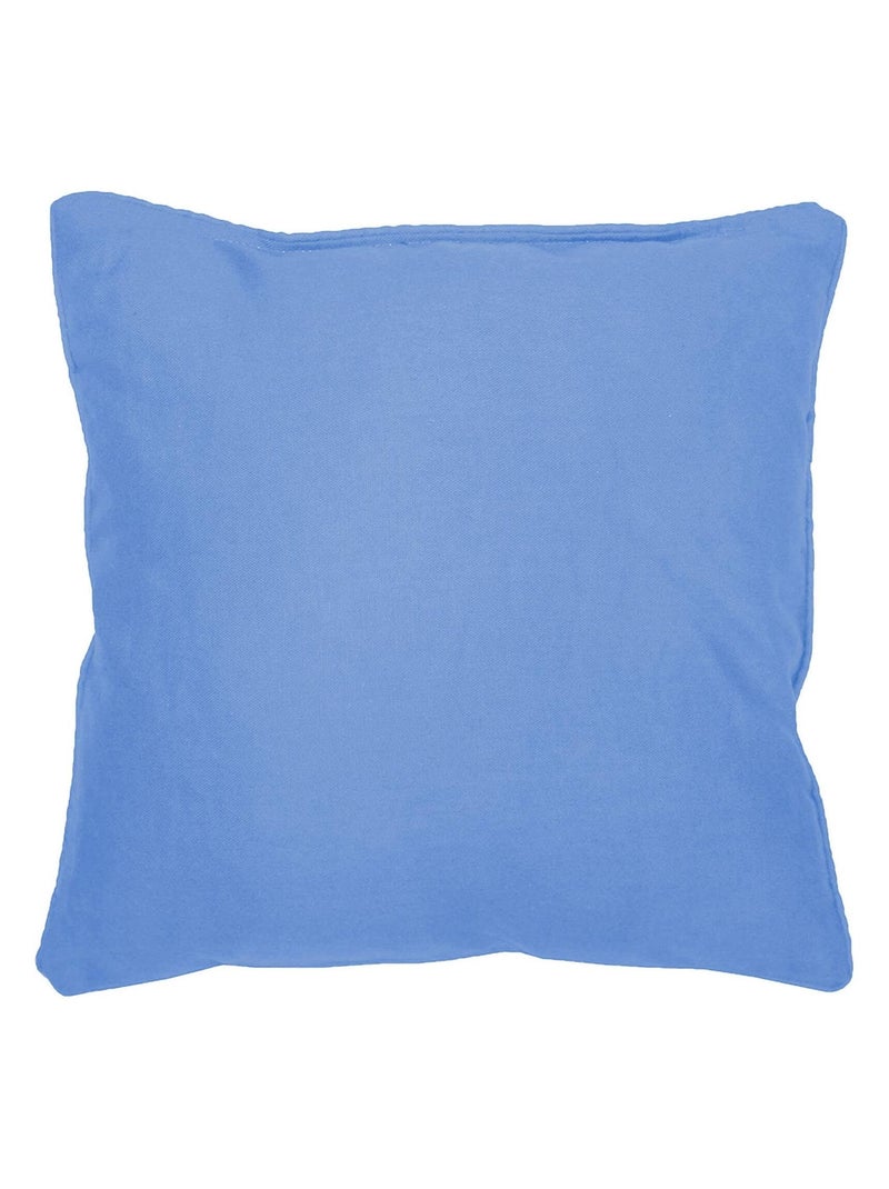 Coussin Passepoil Uni Panama Bleu Azur 60 x 60 cm Bleu - Kiabi