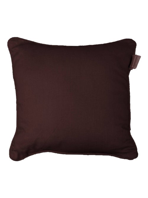 Coussin Passepoil Uni Panama Chocolat 60 x 60 cm - Kiabi