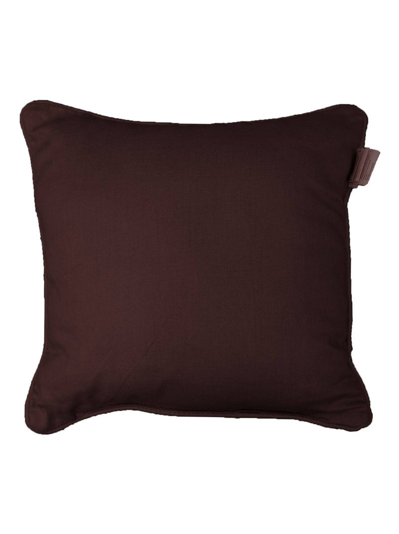 Coussin Passepoil Uni Panama Chocolat 60 x 60 cm Marron - Kiabi