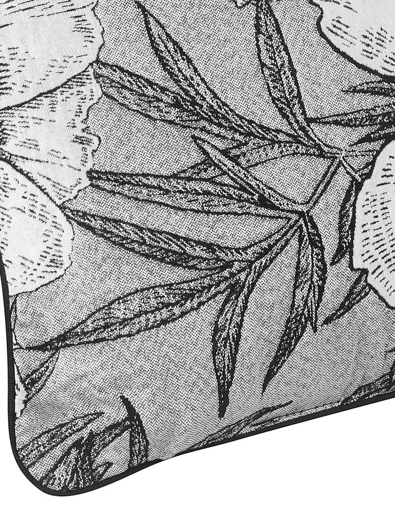 Coussin passepoilé aux impressions florales Gris perle - Kiabi