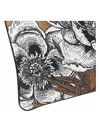 Coussin passepoilé aux impressions florales