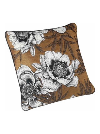 Coussin passepoilé aux impressions florales