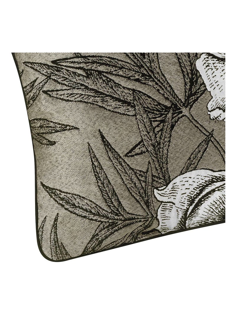 Coussin passepoilé aux impressions florales Vert olive - Kiabi