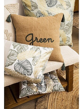 Coussin passepoilé aux notes dorées