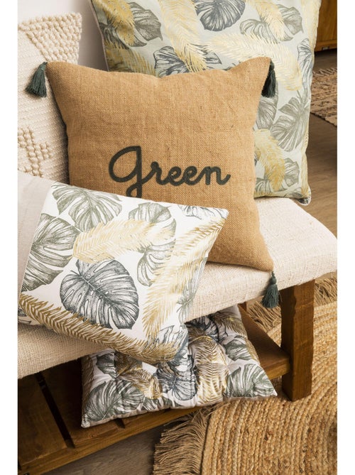 Coussin passepoilé aux notes dorées - Kiabi