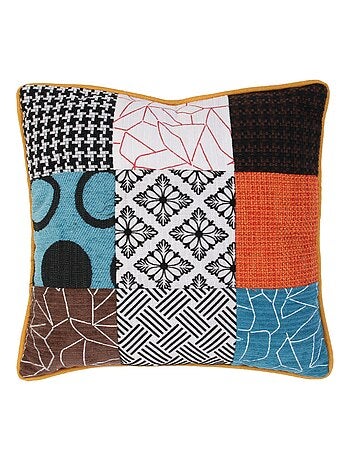 Coussin patchwork déhoussable 40x40 cm