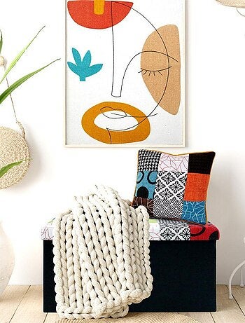 Coussin patchwork déhoussable 40x40 cm