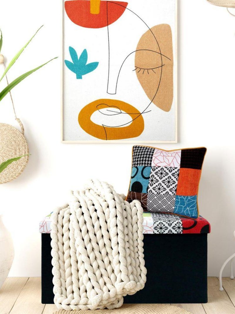 Coussin patchwork déhoussable 40x40 cm Multicolore - Kiabi