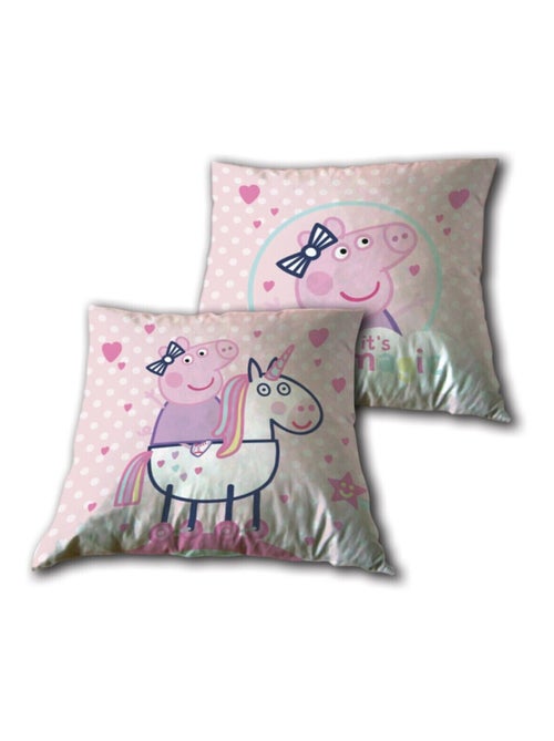 Coussin Peppa Pig - Licorne - Blanc et Rose 35x35 cm - Kiabi