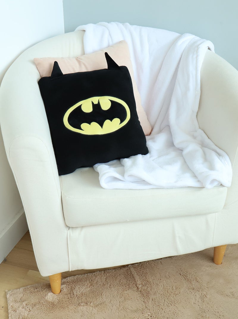 Coussin Plaid 2 en 1 Batman DC Comics 140x100 cm - 100% Polyester Noir - Kiabi