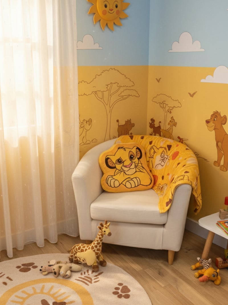 Coussin plaid 2 en 1 Disney Roi Lion Simba - 100% Polyester Orange - Kiabi
