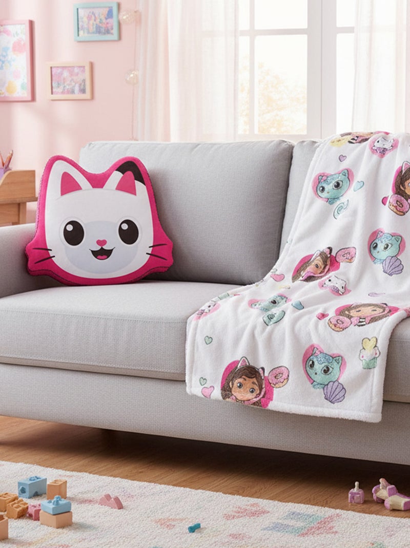 Coussin plaid 2 en 1 Gabby Pandy Pattes - 100% Polyester Rose - Kiabi