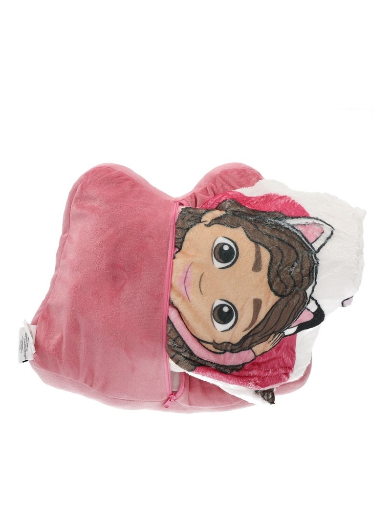 Coussin plaid 2 en 1 Gabby Pandy Pattes - 100% Polyester Rose - Kiabi