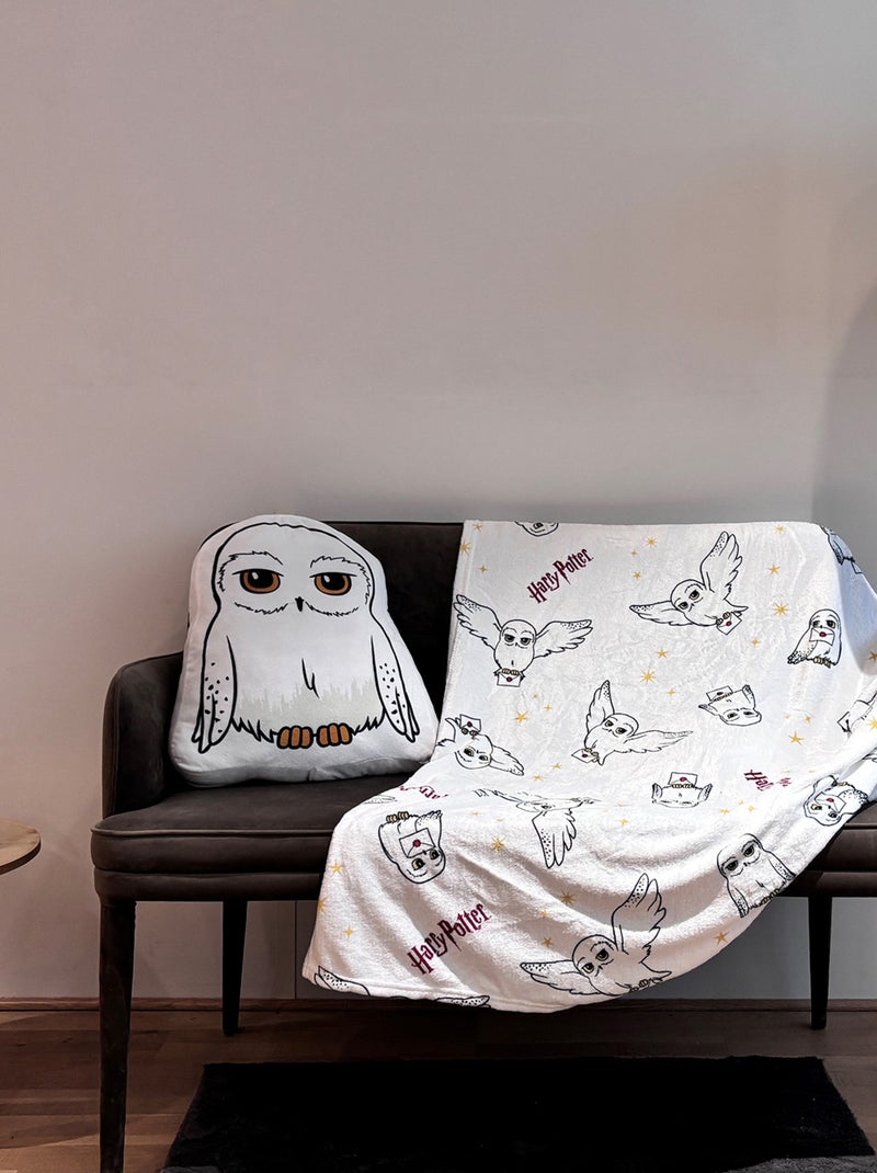 Coussin plaid 2 en 1 Hedwige Harry Potter - 100% Polyester Blanc - Kiabi