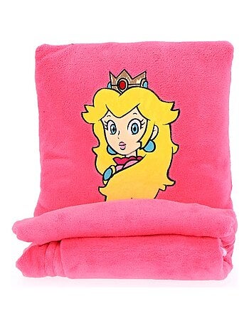 Coussin Plaid 2 en 1 Mario Peach 140x100 cm - 100% Polyester