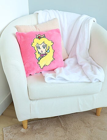 Coussin Plaid 2 en 1 Mario Peach 140x100 cm - 100% Polyester