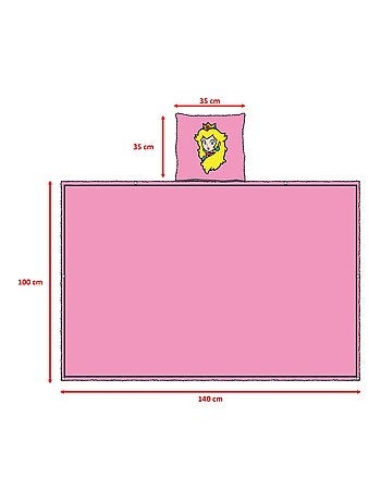 Coussin Plaid 2 en 1 Mario Peach 140x100 cm - 100% Polyester