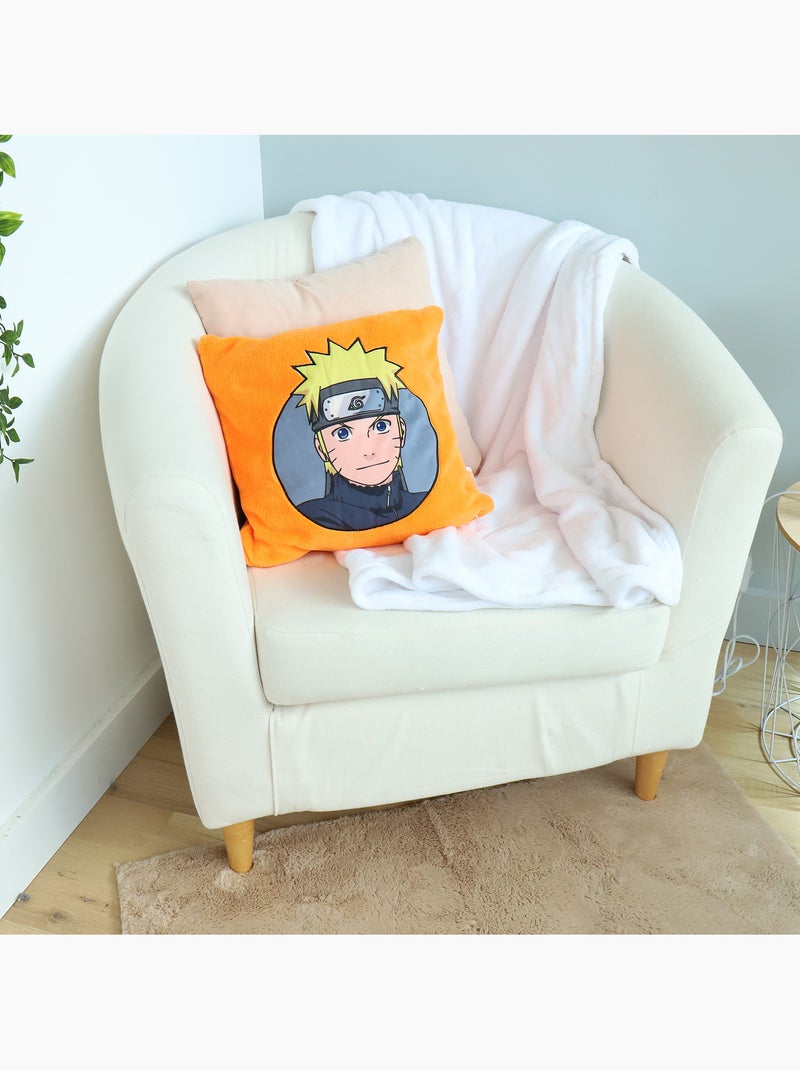 Coussin Plaid 2 en 1 Naruto Ado 140x100 cm - 100% Polyester Orange - Kiabi