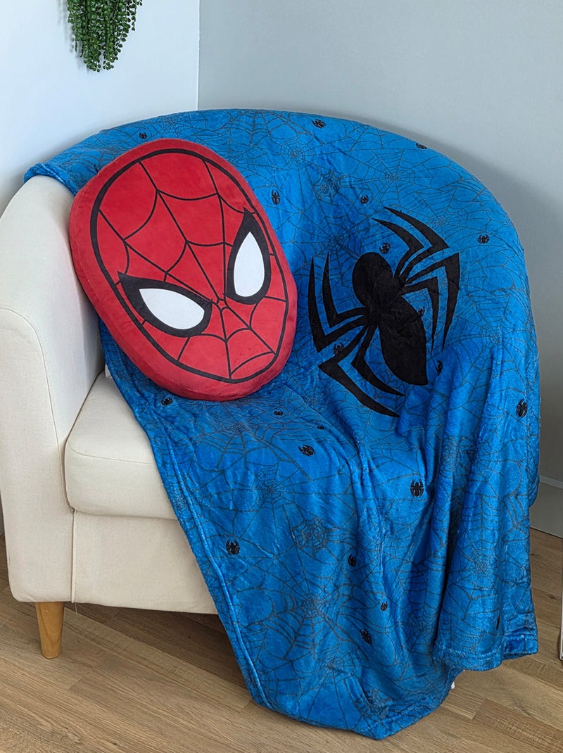Coussin plaid 2 en 1 Spiderman Marvel - 100% Polyester Rouge - Kiabi