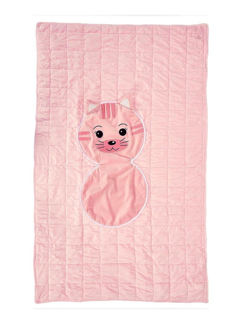 Coussin plaid collection ANIMAUX Chat Rose - Kiabi