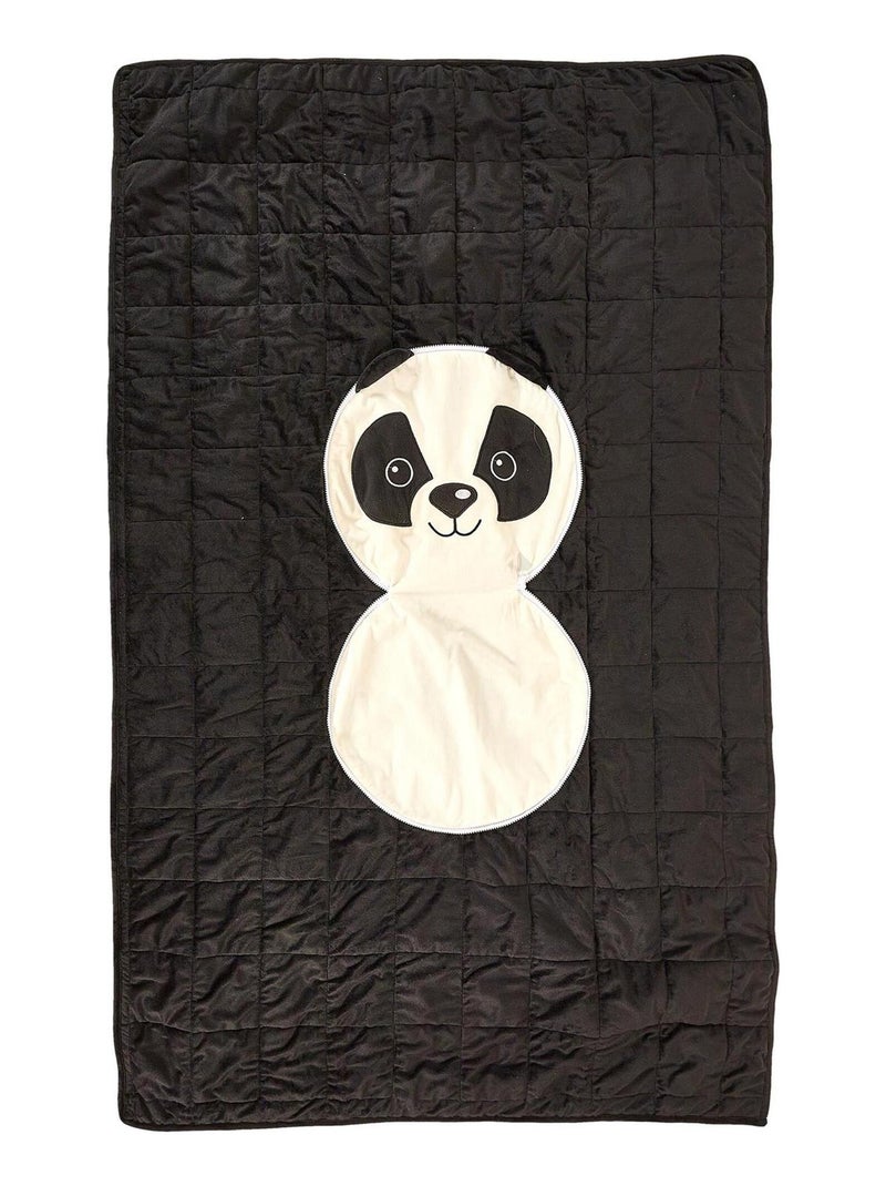 Coussin plaid collection ANIMAUX Panda Noir Blanc - Kiabi