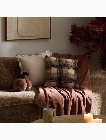 Coussin Plaid en microfibre KIESA