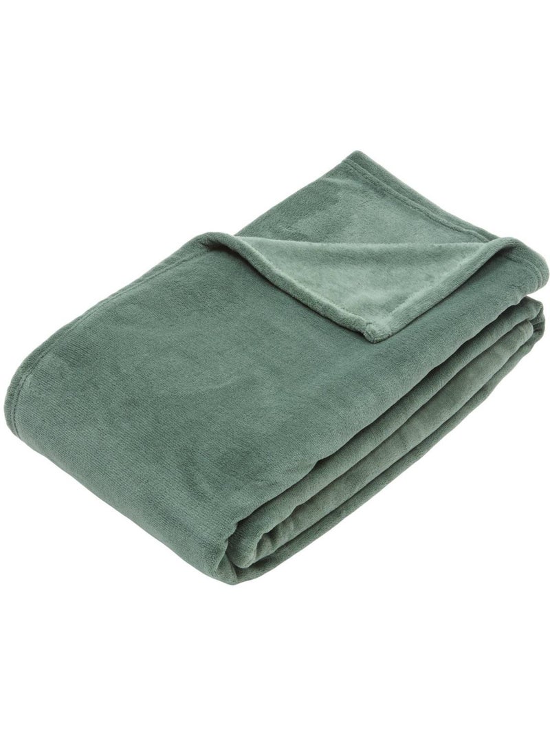 Coussin plaid en microfibre kiesa Vert tilleul - Kiabi