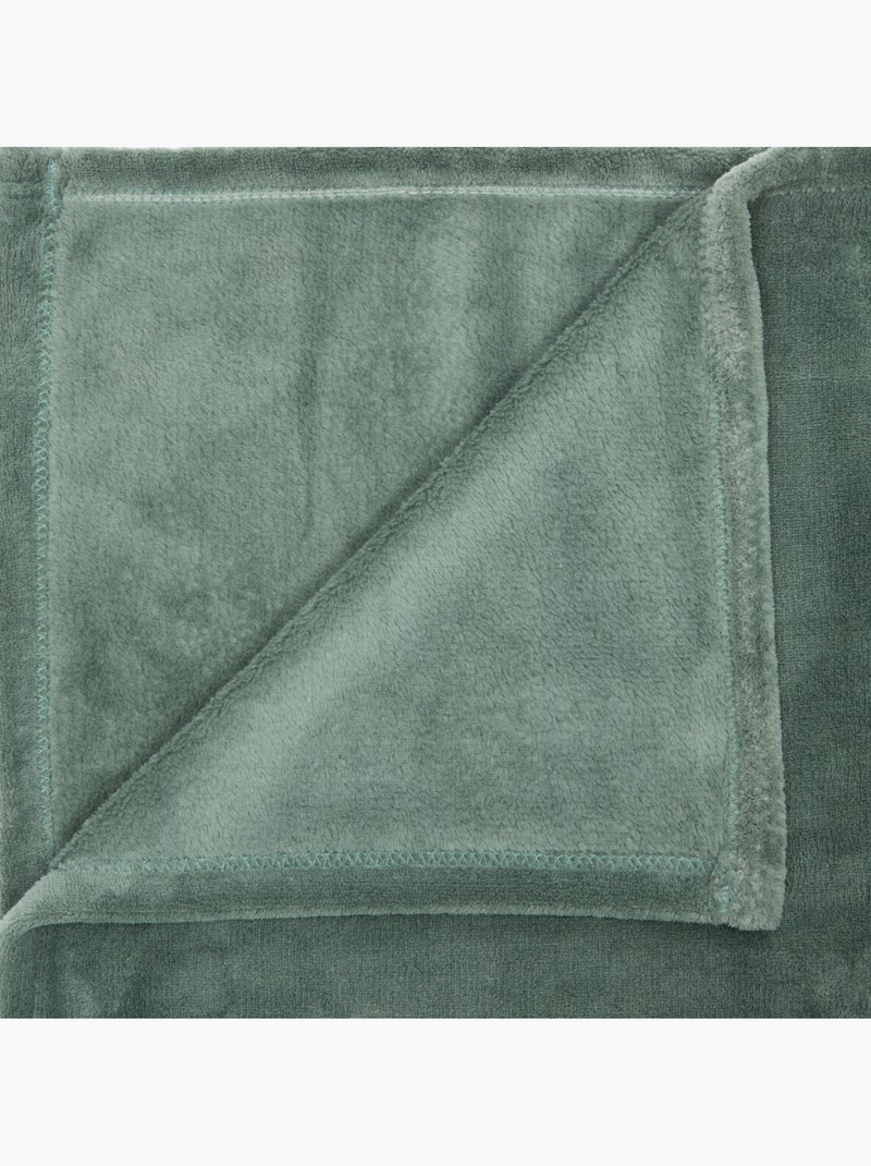 Coussin Plaid en microfibre KIESA Vert tilleul - Kiabi