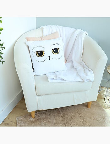 Coussin plaid Harry Potter 2 en 1 Hedwige - 100% Polyester