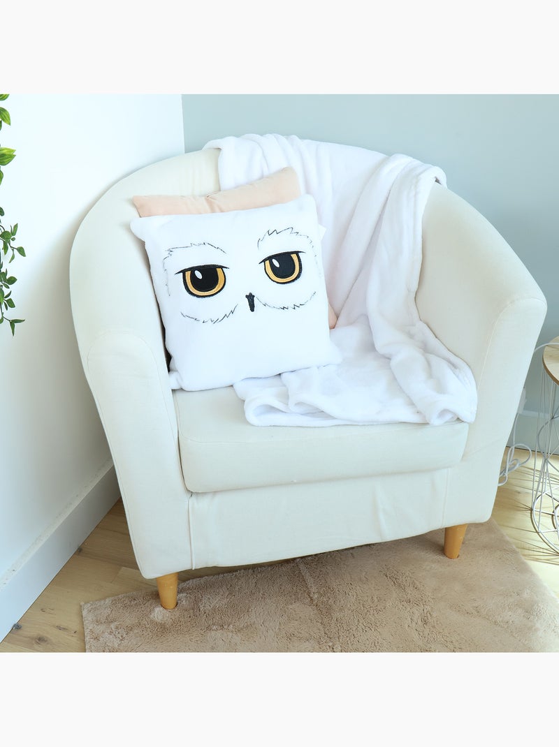 Coussin plaid Harry Potter 2 en 1 Hedwige - 100% Polyester Blanc - Kiabi