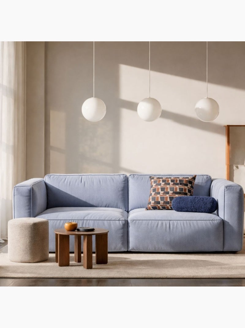 Coussin polochon bouclette bleu 16x38cm Bleu - Kiabi