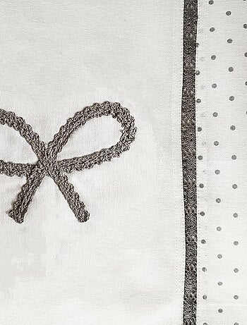 Coussin polochon en coton brodé 20x50 cm EMILIE blanc, par Soleil d'ocre