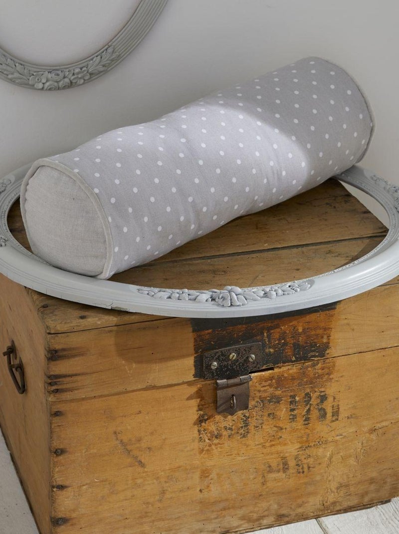 Coussin polochon imprimé rayures coton CHARME Gris - Kiabi
