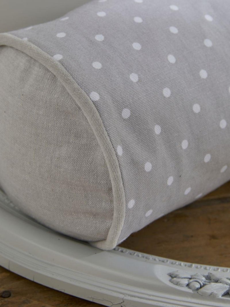 Coussin polochon imprimé rayures coton CHARME Gris - Kiabi