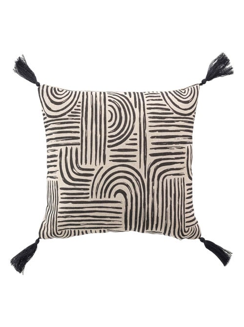 Coussin polycoton a pompons Pandora - Kiabi