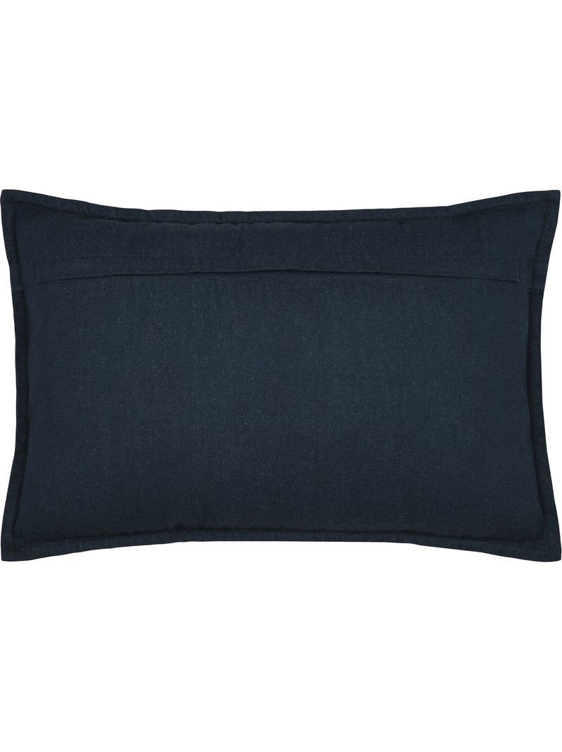 Coussin polycoton brodé style bord de mer Blanc - Kiabi