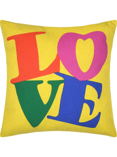 Coussin polycoton imprimé LOVE - Kiabi Coussin polycoton imprimé LOVE - Kiabi