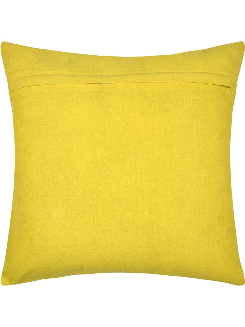 Coussin polycoton imprimé LOVE Jaune - Kiabi