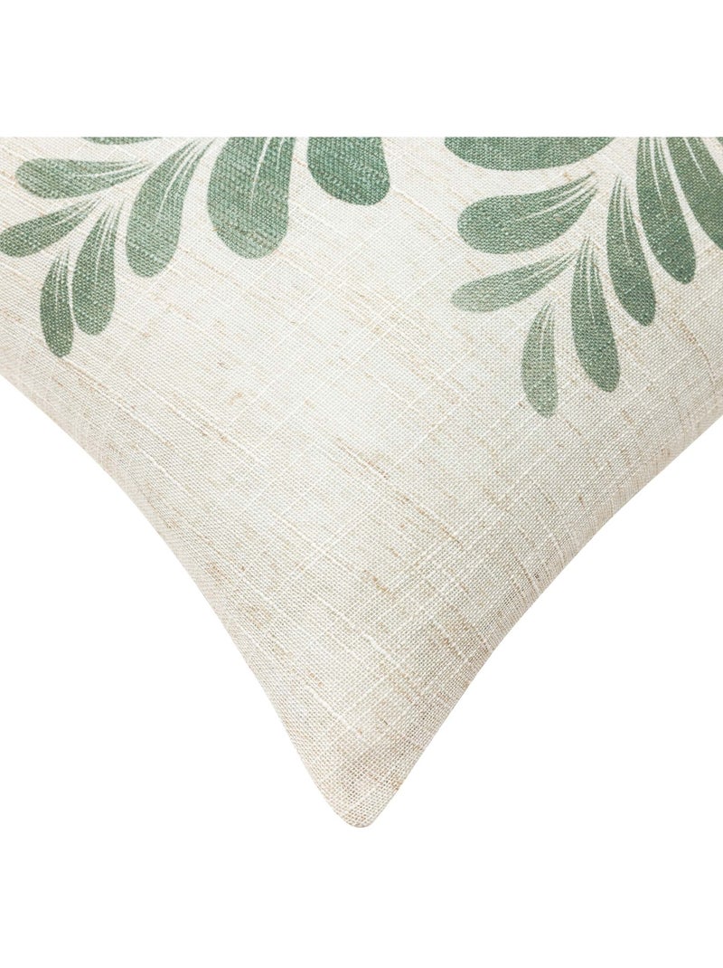 Coussin polylin imprimé feuillage Vert - Kiabi