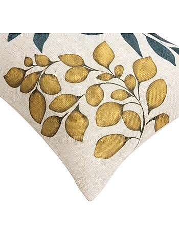 Coussin polylin imprimé feuillages