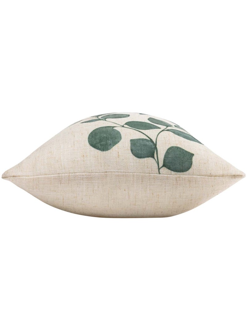 Coussin polylin imprimé feuillages Beige coquille - Kiabi