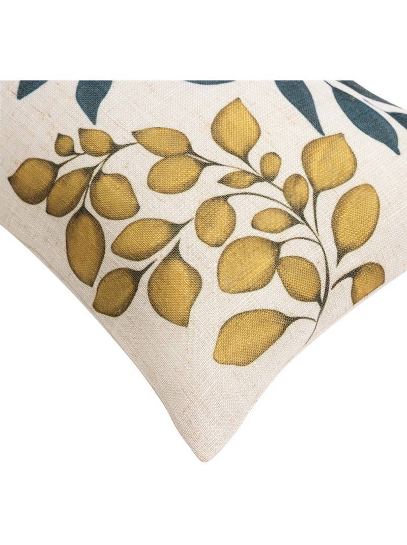 Coussin polylin imprimé feuillages Beige coquille - Kiabi