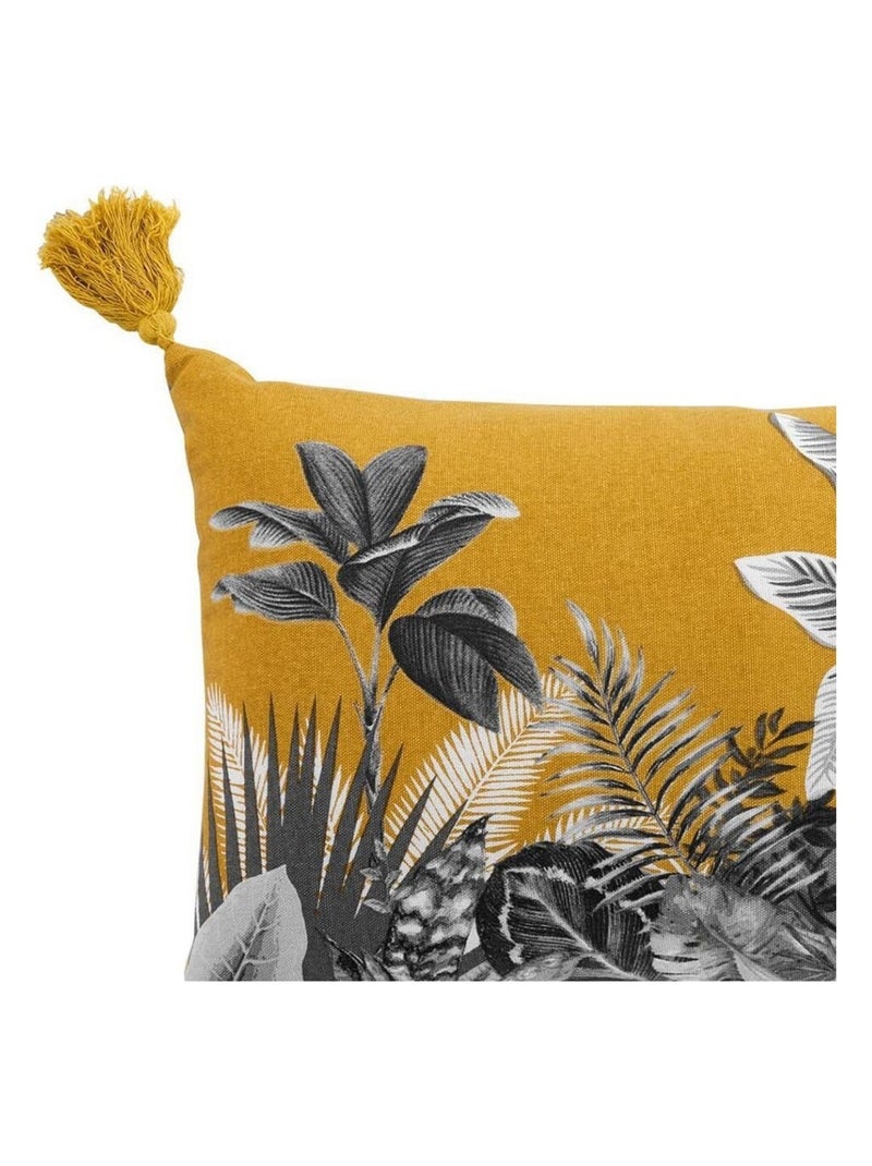 Coussin pompons 30x50 cm Isibelle jaune coton Jaune - Kiabi