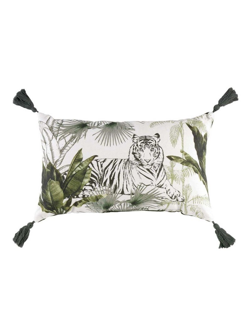 Coussin pompons 30x50 Equatoria jungle Vert - Kiabi