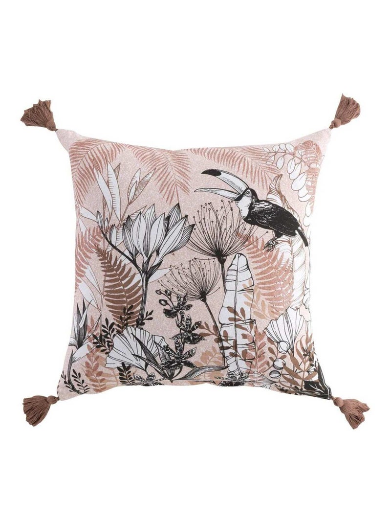 Coussin pompons 45x45 cm Cocochic coton Rose - Kiabi